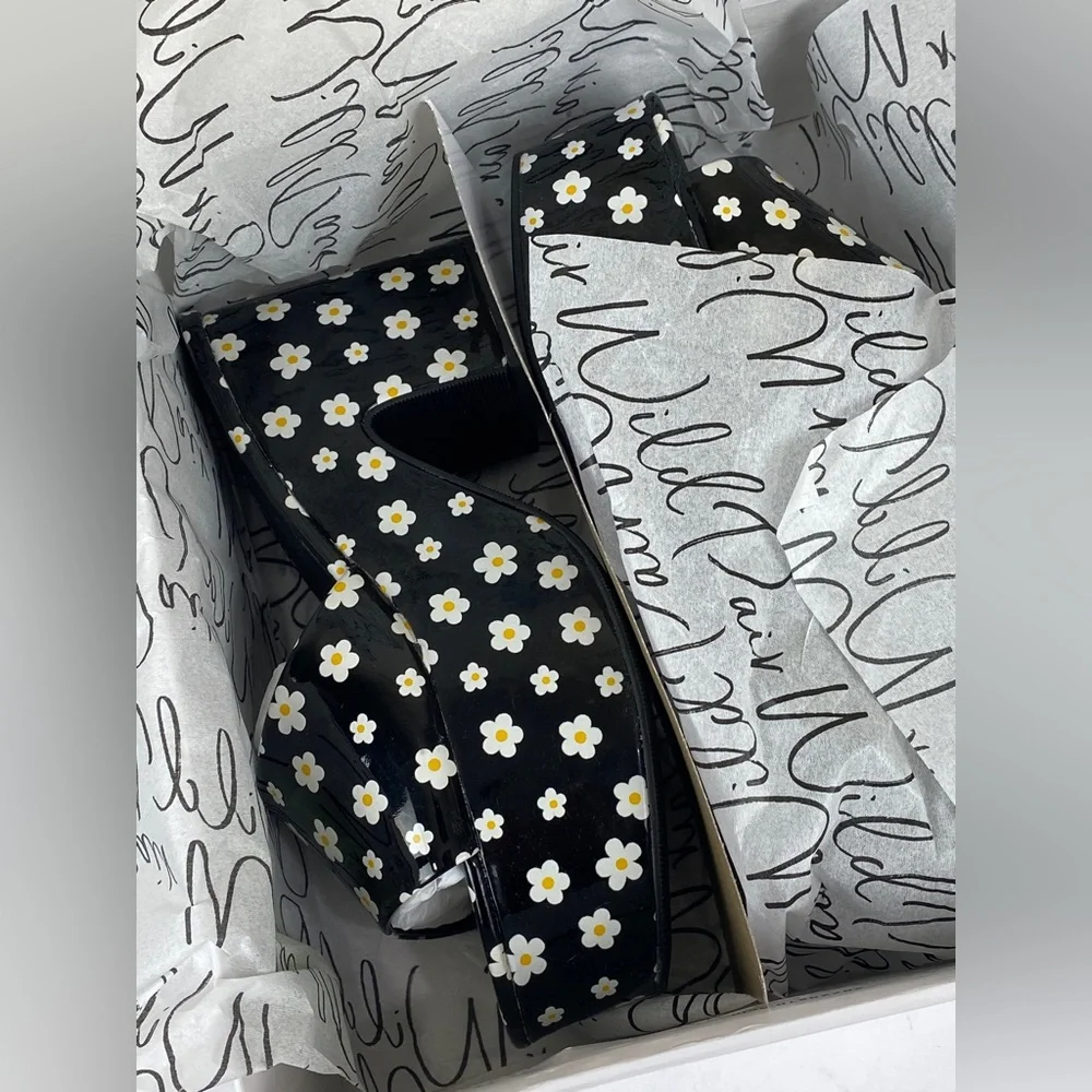 Melborne Platform Sandals Black Daisy - Picture 6 of 7